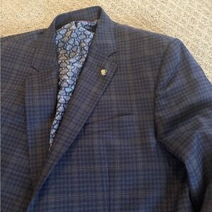 Men's Ted Baker, London Blue Plaid Blazer